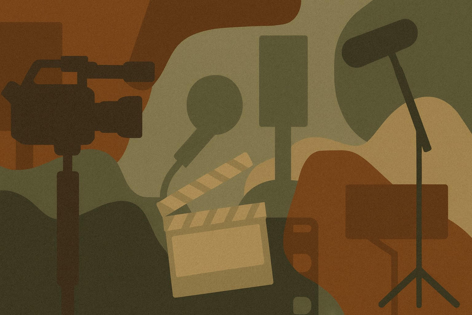 Professional filming equipment with warm lighting